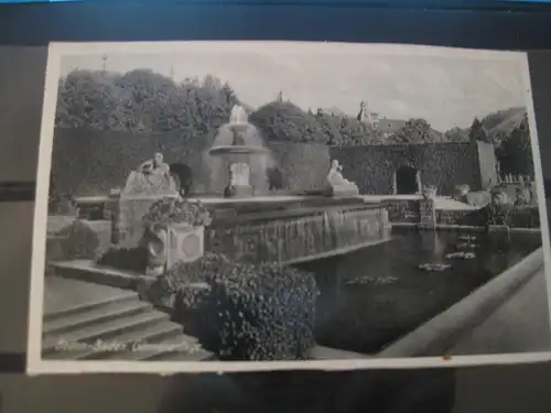 [Echtfotokarte schwarz/weiß] Baden-Baden, Gönneranlage. 