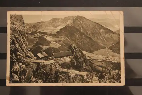 [Echtfotokarte schwarz/weiß] Wendelsteinhaus mit Bayrischzell. 