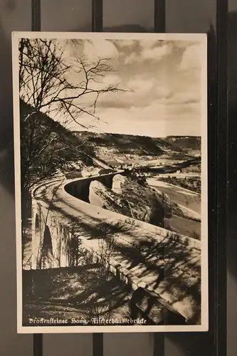 [Echtfotokarte schwarz/weiß] Reichsautobahn; Drackensteiner Hang; Fischerhäuslebrücke. 