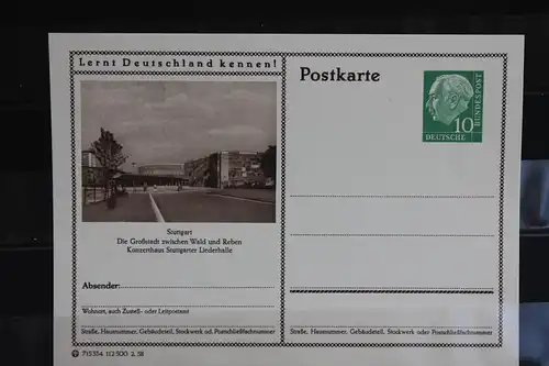 Stuttgart, Bildpostkarte von 1958