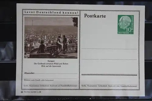 Stuttgart, Bildpostkarte von 1958