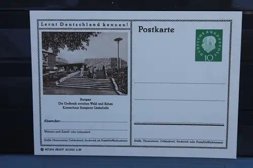 [Ansichtskarte] Stuttgart,  Bildpostkarte der Bundespost 1959. 