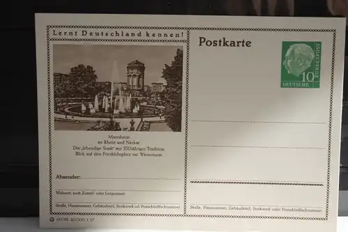 [Ansichtskarte] Mannheim,  Bildpostkarte der Bundespost 1957. 