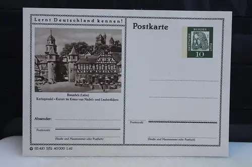 [Ansichtskarte] Braunfels,  Bildpostkarte der Bundespost 1962. 