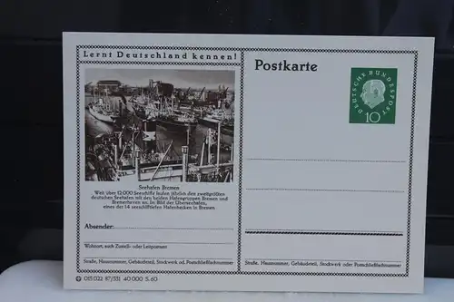 [Ansichtskarte] Bremen,  Bildpostkarte der Bundespost 1960. 