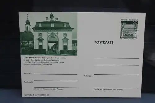 [Ansichtskarte] Stadt Heusenstamm,  Bildpostkarte der Bundespost 1968. 