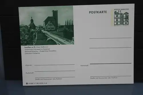 [Ansichtskarte] Lauffen, Bildpostkarte der Bundespost 1965. 