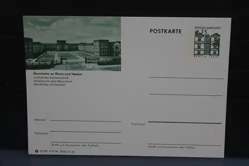 [Ansichtskarte] Mannheim, Bildpostkarte der Bundespost 1965. 