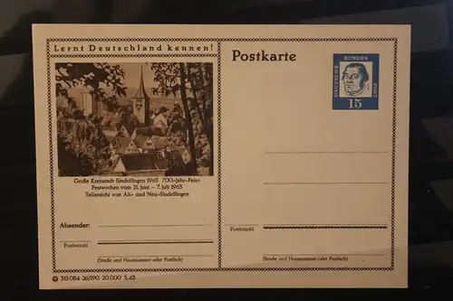 [Werbepostkarte] Bildpostkarte P 81 der Bundespost 1963: Sindelfingen. 