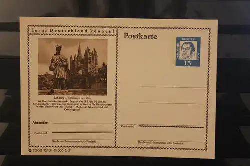 [Werbepostkarte] Bildpostkarte P 81 der Bundespost 1963: Limburg. 