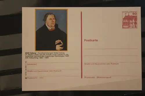 [Werbepostkarte] Bildpostkarte P 138; Teilserie "I" der Bundespost 1983:Coburg / Luther. 