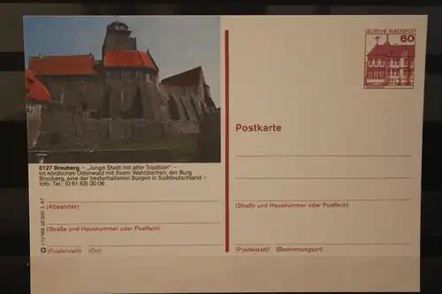 [Werbepostkarte] Bildpostkarte P 138; Teilserie "r" der Bundespost 1987:Breuberg. 