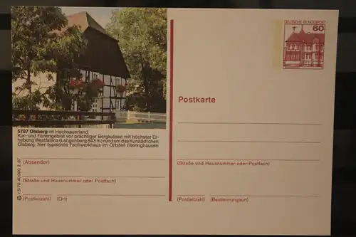 [Werbepostkarte] Bildpostkarte P 138; Teilserie "r" der Bundespost 1987:Olsberg. 