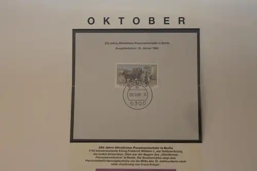 Deutschland 1990: Öffentlicher Personenverkehr in Berlin; Kalenderblatt aus Postkalender