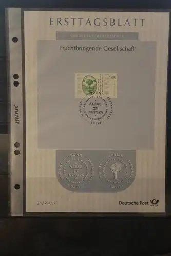 Deutschland 2017; Ersttagsblatt ETB 31/2017: Fruchtbringende Gesellschaft;  MiNr. 3328