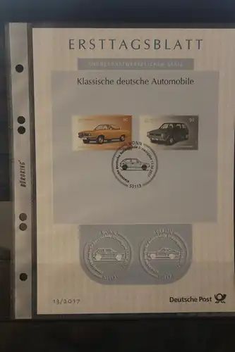 Deutschland 2017; Ersttagsblatt ETB 13/2017:  Klassische deutsche Automobile: Manta, Golf (VI);  MiNr. 3301-2