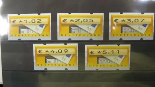 ATM BRD Motiv Briefkasten 2002 Michel-Nr. 5 sehr seltene Wertstufen siehe Beschreibung