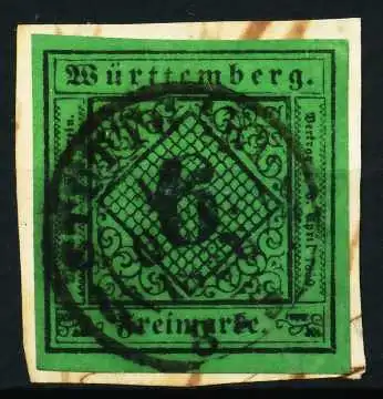 WÜRTTEMBERG AUSGABE VON 1851 Nr 3IIa zentrisch gestempelt BR 677722