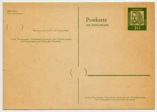 BRD Nr P70 UNGEBRAUCHT POSTKARTE 7254EA