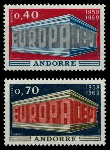 ANDORRA (FRANZ. POST) 1969 Nr 214-215 postfrisch 79D5DE