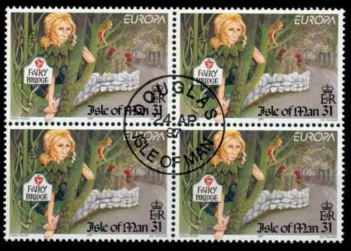 ISLE OF MAN Nr 718 zentrisch gestempelt VIERERBLOCK 7C7BA6