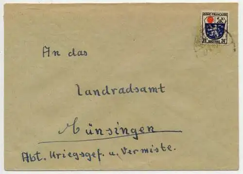 FRANZ. ZONE ALLG. AUSG. Nr 9 BRIEF EF 5BC40A