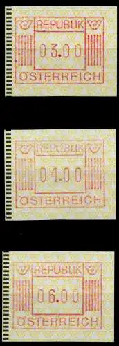 ÖSTERREICH AUTOMATENMARKEN Nr ATM 1-3S-ATM 1-6S S5CD342