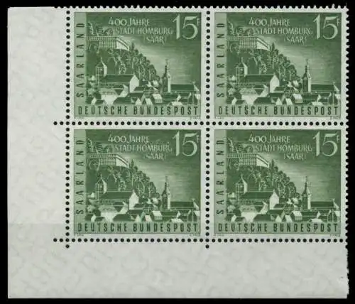 SAAR OPD 1958 Nr 436 postfrisch VIERERBLOCK ECKE-ULI 976C72