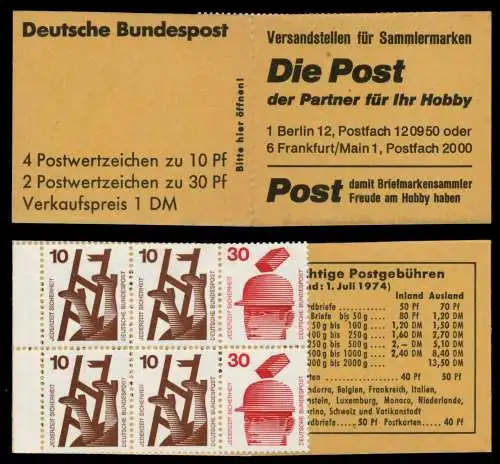 BRD MARKENHEFTCHEN Nr MH 16d postfrisch 6C67D6