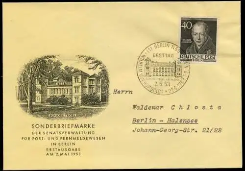 BERLIN 1952 Nr 100 BRIEF FDC 6E2CF2