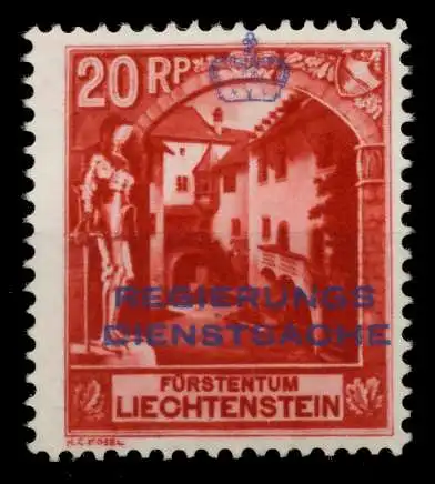 LIECHTENSTEIN DIENSTMARKEN 1932 33 Nr 3B ungebraucht 6F4FC2