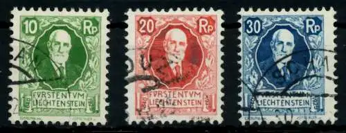 LIECHTENSTEIN 1925 Nr 72-74 gestempelt 6FE596