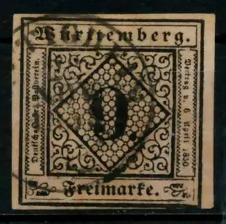 WÜRTTEMBERG AUSGABE VON 1851 Nr 4a gestempelt gepr. 71380A