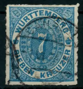 WÜRTTEMBERG AUSGABE VON 1869 74 Nr 39sSZ gestempelt gepr 713C56