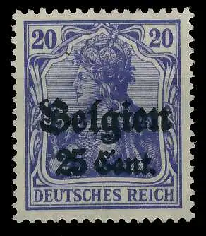 BES 1WK LP BELGIEN Nr 18c ungebraucht 77D10A