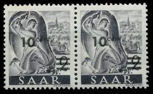 SAARLAND 1947 Nr 226ZII postfrisch WAAGR PAAR 7A14B2