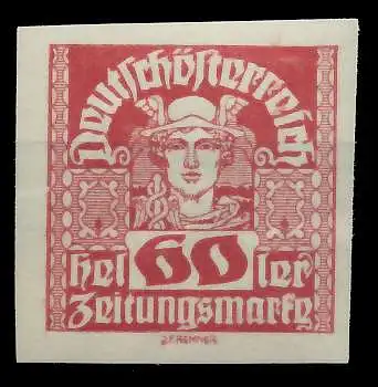 ÖSTERREICH 1920 21 ZEITUNGSMARKEN Nr 306x postfrisch 7A894A