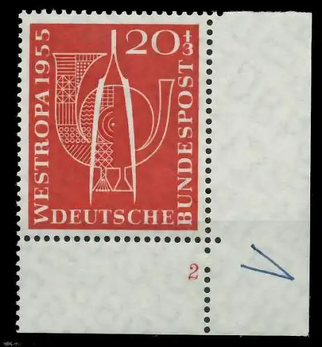 BRD 1955 Nr 218 postfrisch FORMNUMMER 2 7DD306