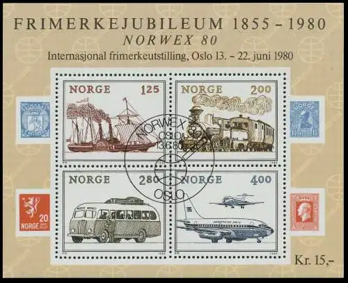 NORWEGEN Block 3 zentrisch gestempelt S019602