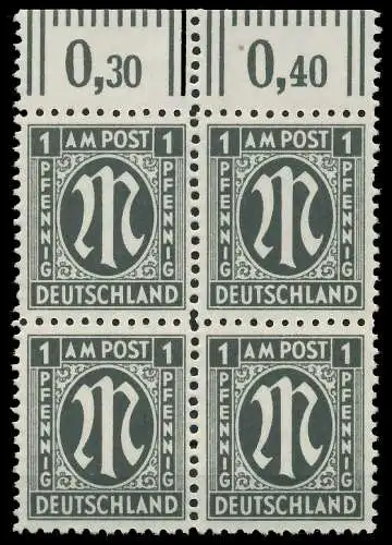 BIZONE AM-POST Nr 16Bz postfrisch VIERERBLOCK ORA 81E372