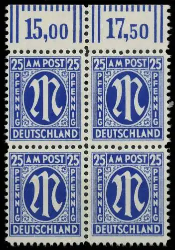 BIZONE AM-POST Nr 28Cz postfrisch VIERERBLOCK ORA 81E542