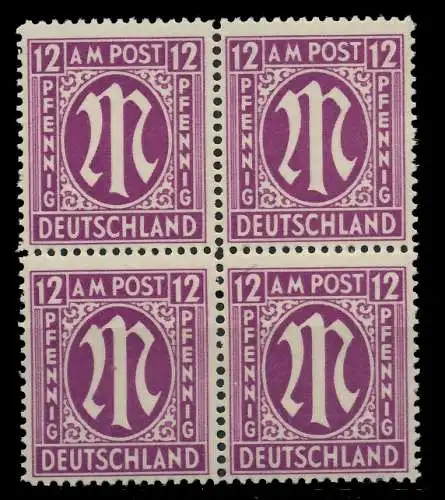 BIZONE AM-POST Nr 15bBy postfrisch VIERERBLOCK SRA 81E996