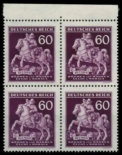 BÖHMEN MÄHREN 1943 Nr 113VI + 113 postfrisch VIERERBLOC 82AC3A