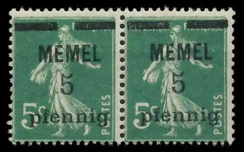 MEMEL 1920 Nr 18b postfrisch WAAGR PAAR 887CCE