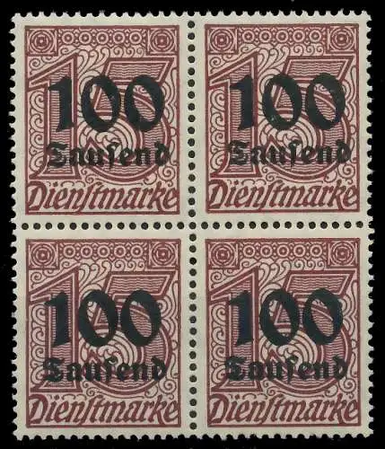 DEUTSCHES REICH DIENSTMARKEN 1923 Nr 92 postfrisch VIER 8CCA3E