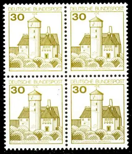 BRD DS BURGEN U. SCHLÖSSER Nr 914 postfrisch VIERERBLOC S9887F6