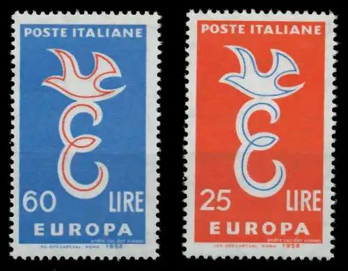 ITALIEN 1958 Nr 1016-1017 postfrisch 9826CE