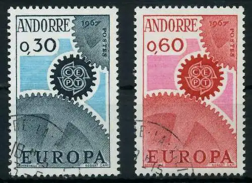 ANDORRA (FRANZ. POST) 1967 Nr 199-200 gestempelt 9C83BE