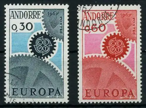 ANDORRA (FRANZ. POST) 1967 Nr 199-200 gestempelt 9C83CA