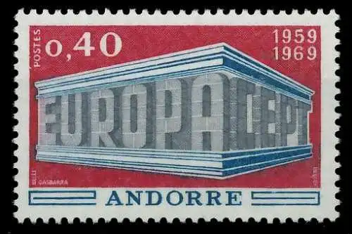 ANDORRA (FRANZ. POST) 1969 Nr 214 postfrisch SA5E6AE